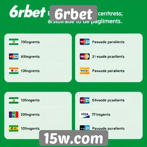 Opções de pagamento disponíveis na plataforma 6rbet